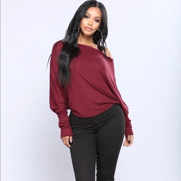 NWT Fashion Nova Off Shoulder Long Sleeve Top - Picture 1 of 8
